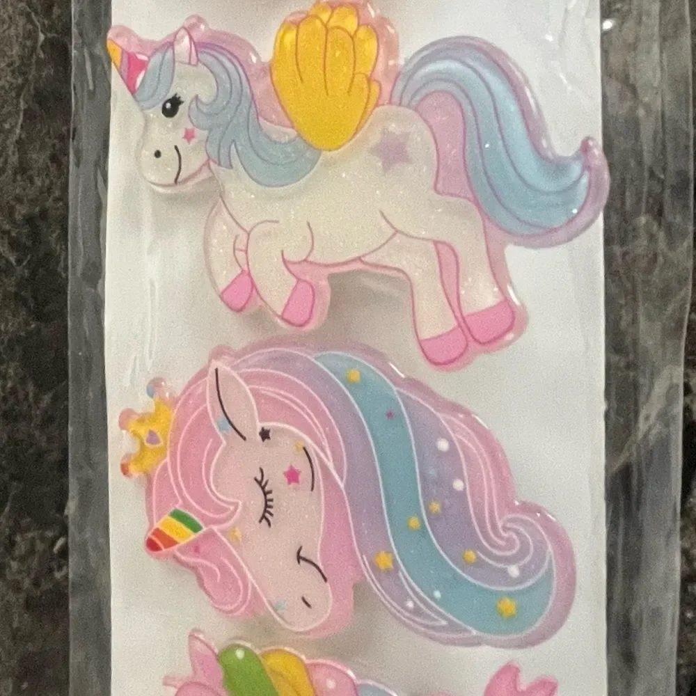 10PCS Baby Toddler Girls Hair Accessories Unicorns Colorful Patterns Hair Clips